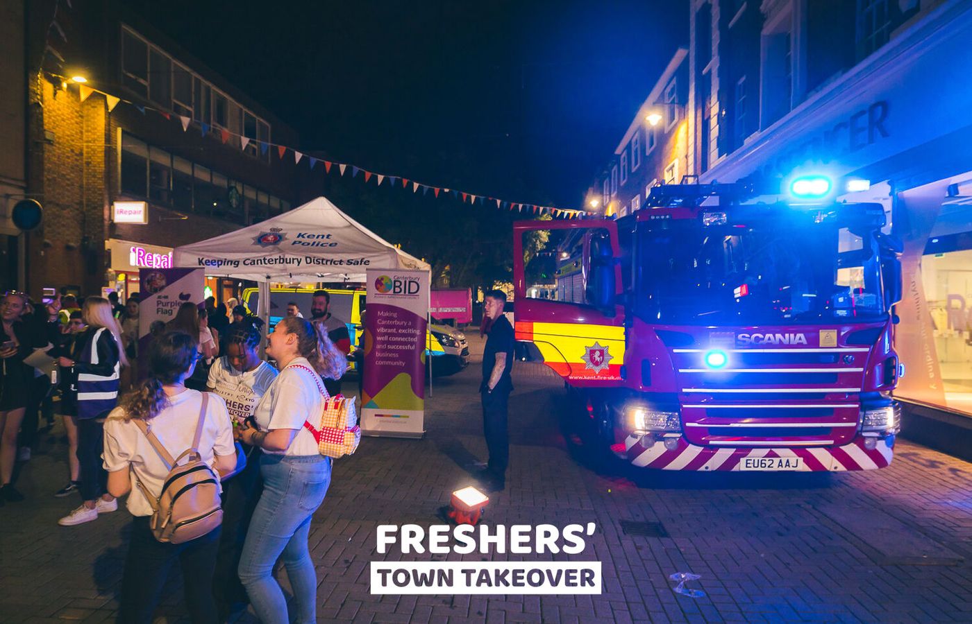 Freshers’ Town Takeover, Canterbury, with Kent Police and Canterbury BID
